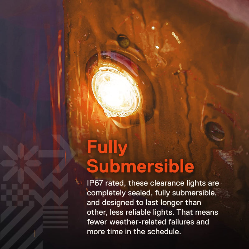 TRUE MODS 10pc 3/4" Inch Round Amber Trailer 12V LED Marker Light [3 Wire/DRL & Turn Signal] [DOT FMVSS 108] [SAE P2PC] [Semi-Spherical Output] [IP67 Waterproof] Small Marker Lights for Trailer Truck 10 Pack Amber (TBT)