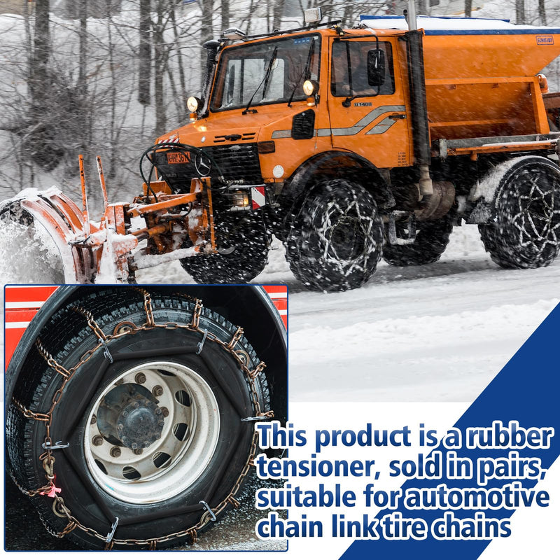 BBTO 4 Pcs Light Truck Traction Chain Rubber Tightener Grip Light Truck/SUV Tire Tensioner Adjuster Tire Chain Tensioner for Wheels/Rims Sized from 16 up to 19.5 Inches in Diameter