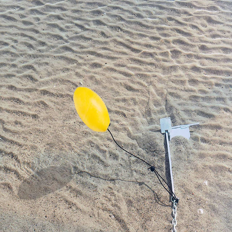 Drift Anchor Tow Throw Leash Line with EVA Buoy Float & Clip/Markers for Anchors at The Beach, Lake, or Sandbar Water Yellow 2Pcs