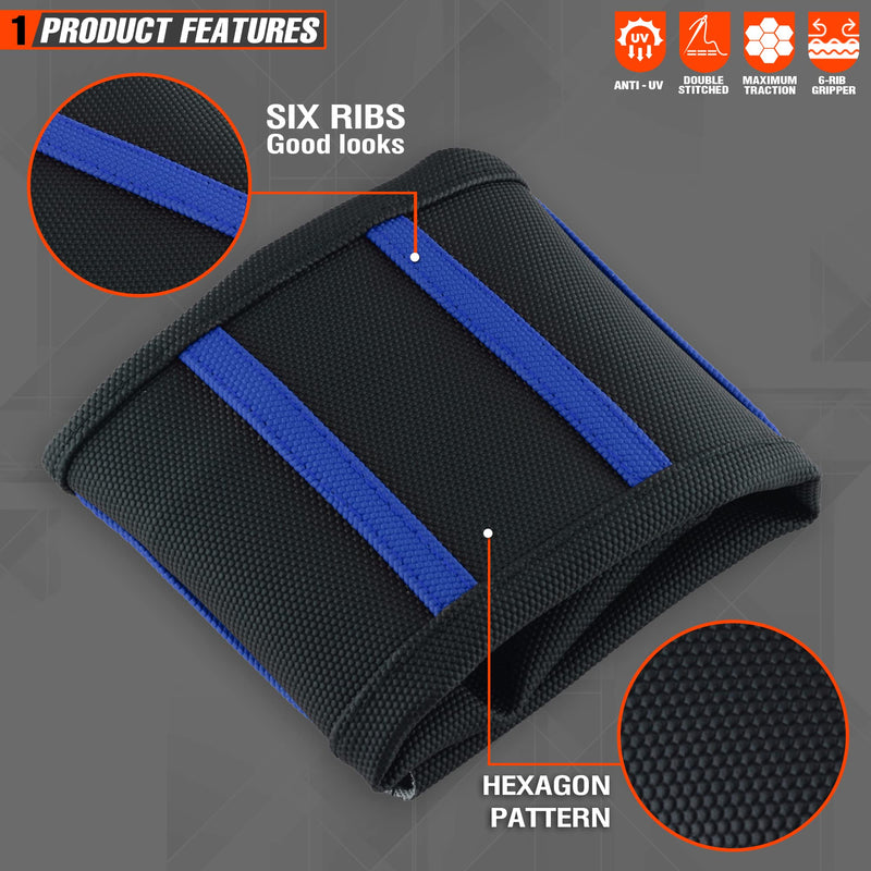 Universial Dirt Bike Seat Cover - Soft Ribbed Rubber Seat Covers for Motorcross Enduro Blue