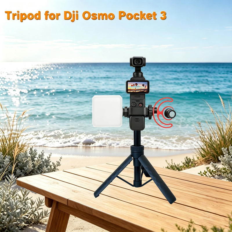 for DJI Osmo Pocket 3 Tripod, 25" Action Camera Selfie Stick Tripod Stand | With Adapter for DJI Osmo Pocket 3 4, Extendable Selfie Stick Tripod for Pocket 3 4 Action 5 GoPro Insta360 X5 Luna Ultra