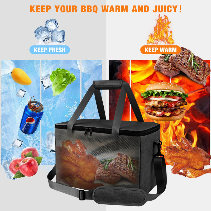 BBQ Blanket for Resting Meat,Reusable BBQ Resting Bag for Meat,Meat Brisket Resting Bag,Meat Blanket for Resting Large Barbecue Resting Blanket For Outdoor Smoker and Grilling Black