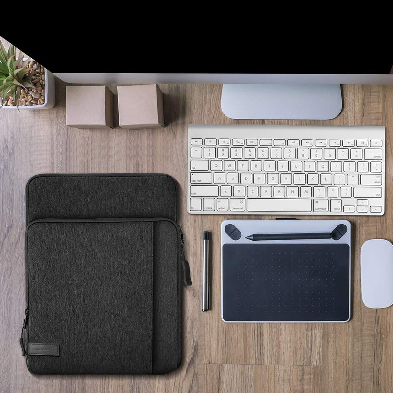 MoKo 9-11 Inch Tablet Sleeve Bag Carrying Case with Storage Pockets Fits New 11-inch iPad Pro M4/iPad Air M2 2024, iPad Air 5/4 10.9, iPad Pro 11, iPad 10/9/8th 10.9/10.2, Tab S8/S9 11,Black & Gray Black & Gray