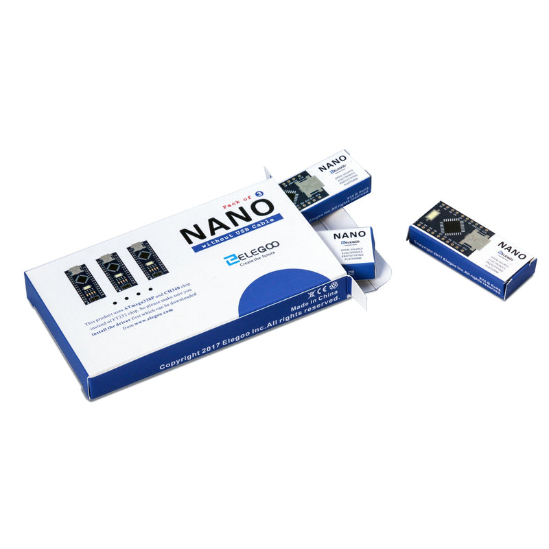 ELEGOO Nano Board CH 340/ATmega+328P & ELEGOO 32 Pcs Double Sided PCB Board Prototype Kit