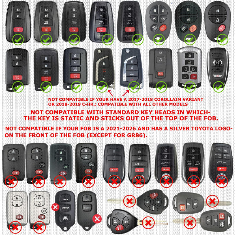 Key Fob Replacement Batteries for Toyota RAV4 Camry Corolla Highlander Prius Sienna Tacoma Tundra 4Runner Avalon CHR Sequioa Supra GR86 (Check Fitment Guide) Smart Remote CR2032 Battery