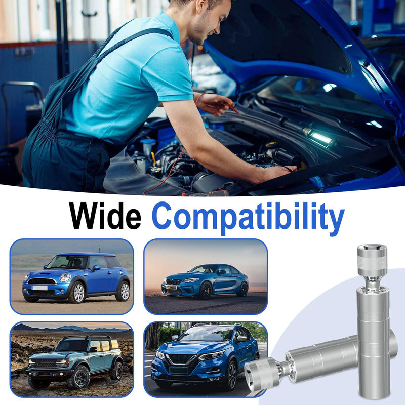 14mm&16mm Spark Plug Socket Set, Thin Wall 3/8" Drive Spark Plug Sockets Removal Tool, 12 Point, Magnetic Swivel Spark Plugs Socket for Most Car Models