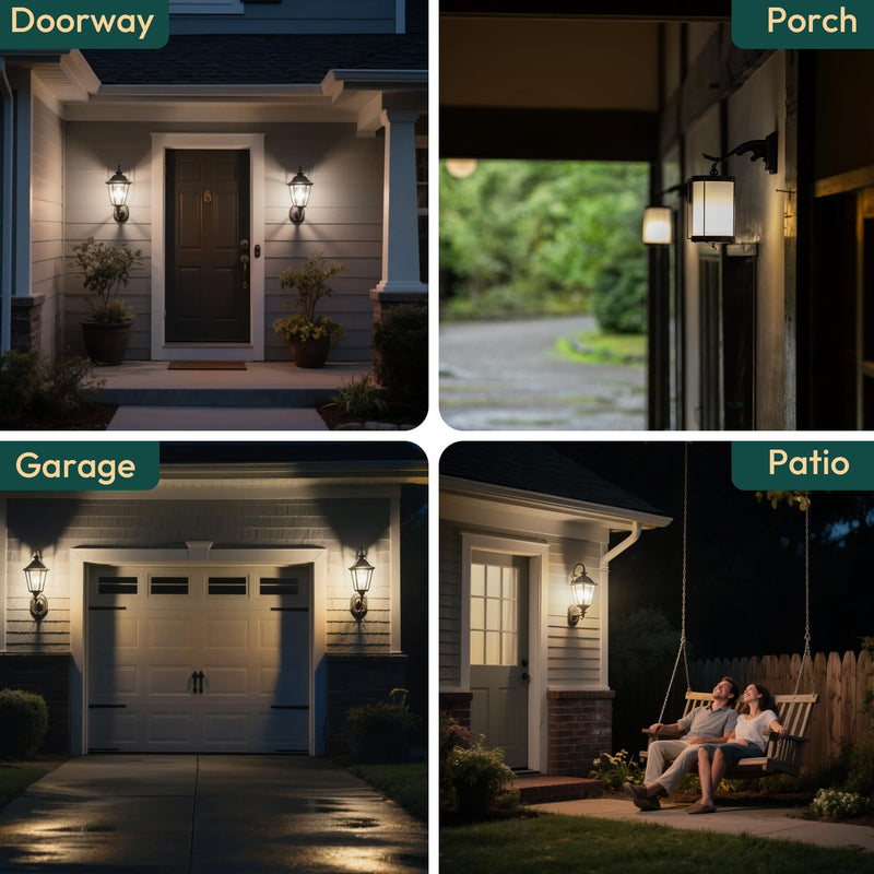 ALAMPEVER ST19 Dusk to Dawn LED Outdoor Light Bulb, 1400LM Sunlight Sensor Light Bulbs, 8W (100W Equivalent), 5000K Daylight White, Automatic Light Bulb for Porch, Patio, Garage, 4 Pack, Non-Dimmable 100w 5000k Daylight White 4 Count (Pack of 1)