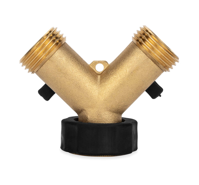 Camco Solid Brass Water Wye Valve- Easy Grip Valve Handles and Simple Water Hose Connection CSA Low Lead Certified - (20123) No Size