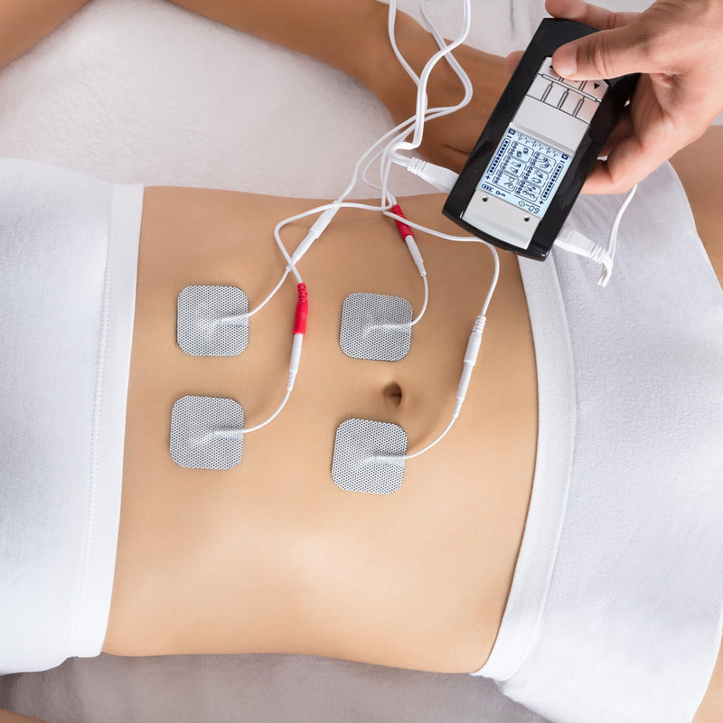 LotFancy TENS Unit Electrode Pads, 40PCS 2"x2" for EMS Muscle Stimulator Electrotherapy, Self-Adhesive Replacement, Reusable and Latex-Free (Pack of 40)