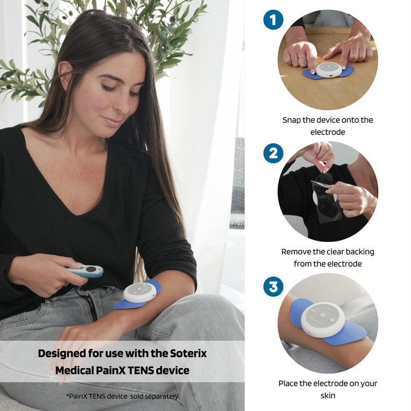 Soterix PainX TENS Unit Electrode Gel Pad Refills - 1 Pack of 6 Pads (Large) - Muscle Stimulator Relaxer Wireless Pads for Relief on Knee, Back, Neck Large