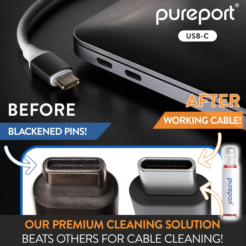  [AUSTRALIA] - USB-C Multi-Tool Phone Cleaning Kit | Clean Repair & Restore Cell Phone Tablet & Laptop USB C Ports & Cables | Fix Unreliable & Bad Connections | Extend The Life of Your Tech Devices (Black) For USB-C (black)
