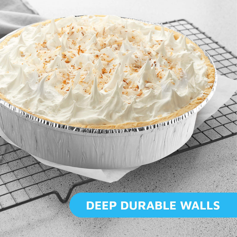 MontoPack 9” Round Aluminum Foil Pans with Clear Lids | Disposable Containers with Straight Walls for Storing, Baking, Meal Prep & Reheating | Freezer & Oven Safe, Recyclable | 40 Pack of Tins 9” Round 40 Pack