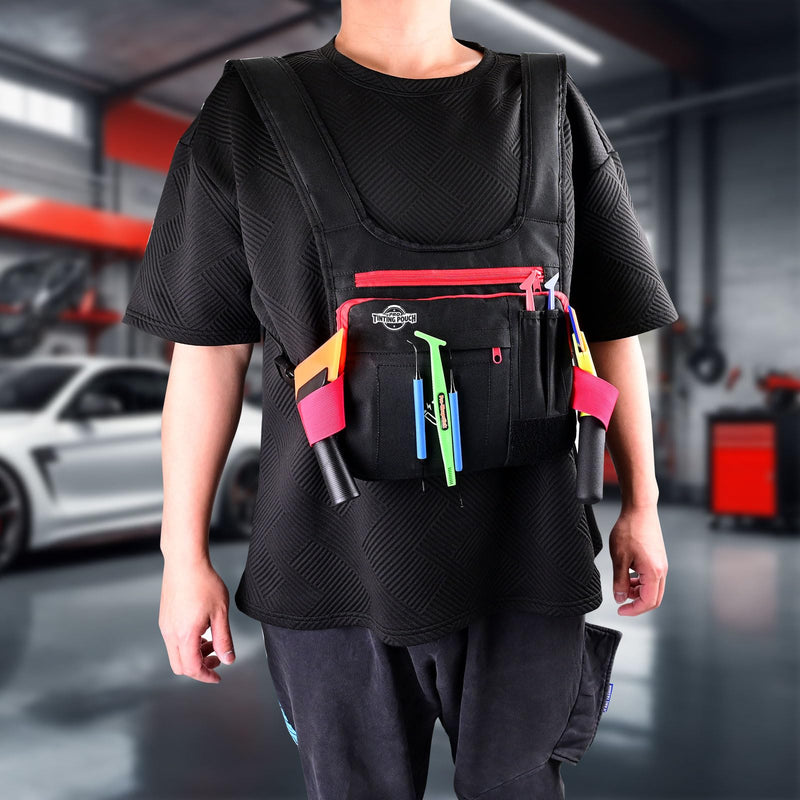 Gomake Car Wrapping Magnatic Tool Pouch with Adjustable Belt, Waterproof Oxford Tool Bag for Window Tint, Vinyl Wrap, Window Tint Tool Organizer