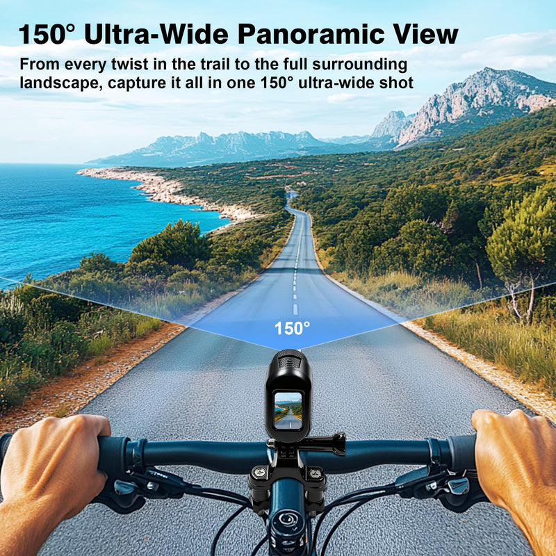 4K Mini Action Camera WiFi, Magnetic Wearable POV Body Camera with Audio | Thumb-Size 1.47" Screen, Hands-Free Recording, IP65 Waterproof, 150min Rec, 150° Lens for Cycling, Helmet & Outdoor Vlog