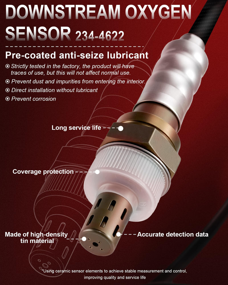 O2 Oxygen Sensor Upstream & Downstream Compatible with 2004-2011 Toyota Camry 2.4L, 2006-2008 RAV4 2.4L 234-4622 & 234-9049 Oxygen Sensors