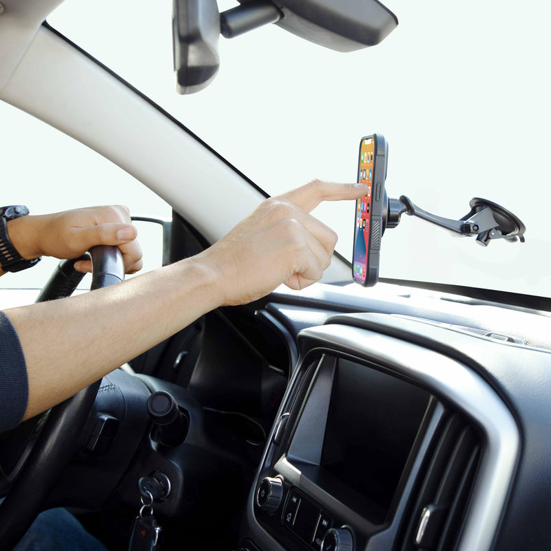 ARKON Mounts Magnetic Phone Mount with Suction Mount, Strong Neodymium Magnets, Suction Mount for Windshields and Dashes, 360° Swivel for Easy Positioning, for iPhone, Galaxy, and More