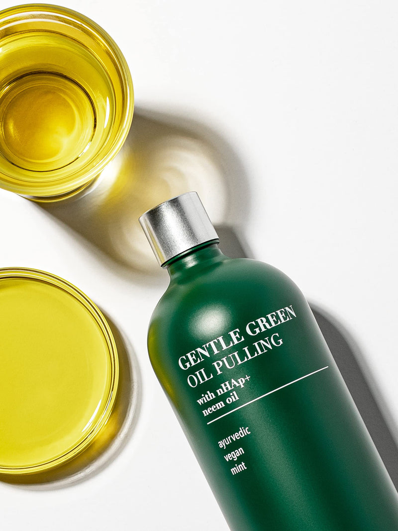 Terra & Co. Nano Hydroxyapatite Gentle Green Oil Pulling - Vegan Natural Mouthwash for Teeth and Gum Health – Alcohol-Free and Fluoride-Free - Made with Cold Pressed Plant Oils | 6.75 oz 6.75 Fl Oz (Pack of 1)