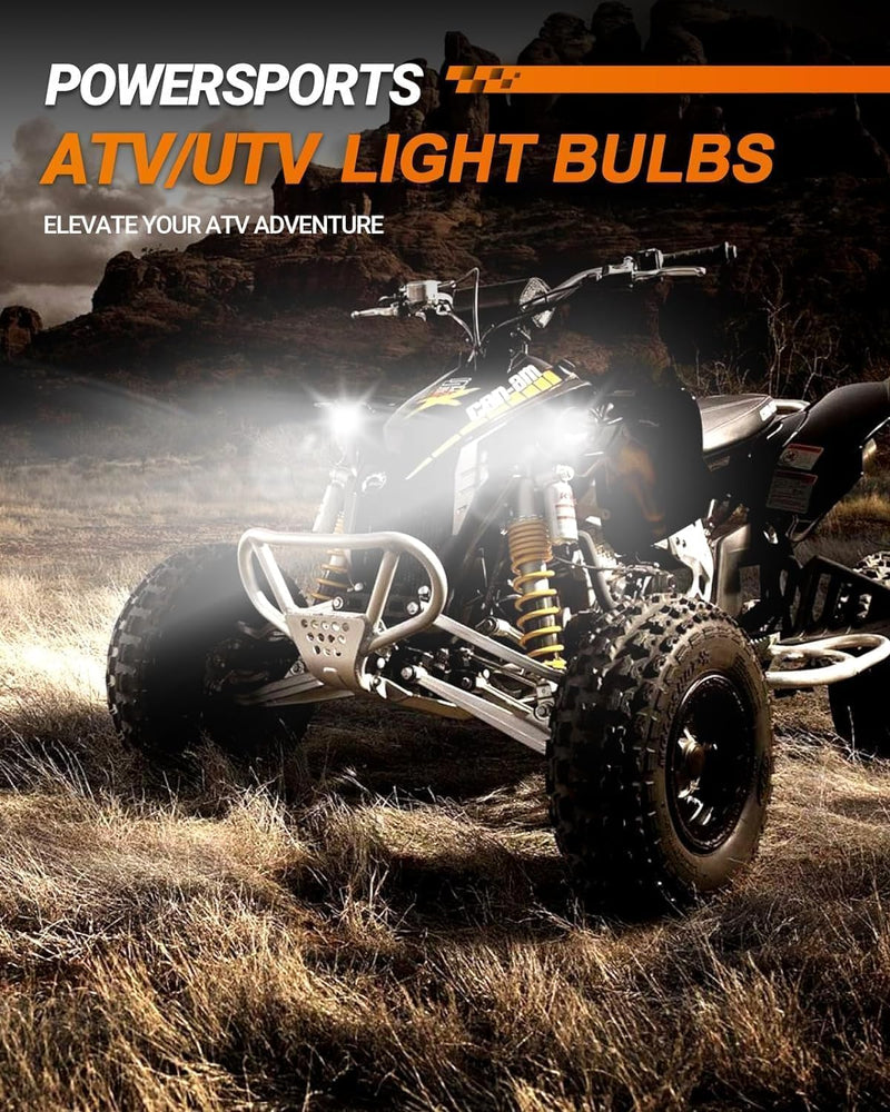 SEALIGHT H4/9003/HB2 Bulbs, 36000LM Super Bright, 6000K Cool White 9003 Powersports Headlight Bulbs, 5 Min Quick Installation, Pack of 2