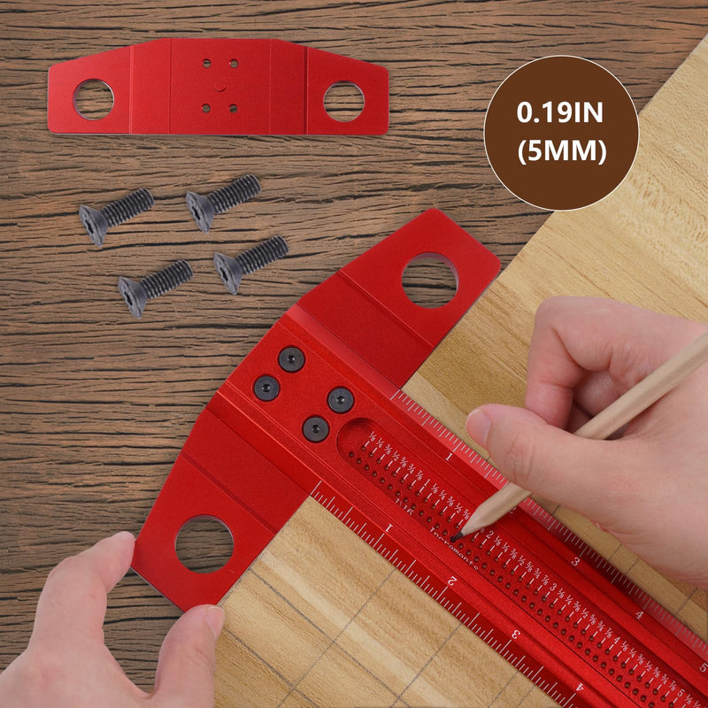 Vicrays T Square Woodworking Ruler - 24 Inch Precision Wood Working Tsquare Rule - Aluminum Alloy Carpenter Work Tool for Crafting, Marking, Layout, Scriber and Measuring 1