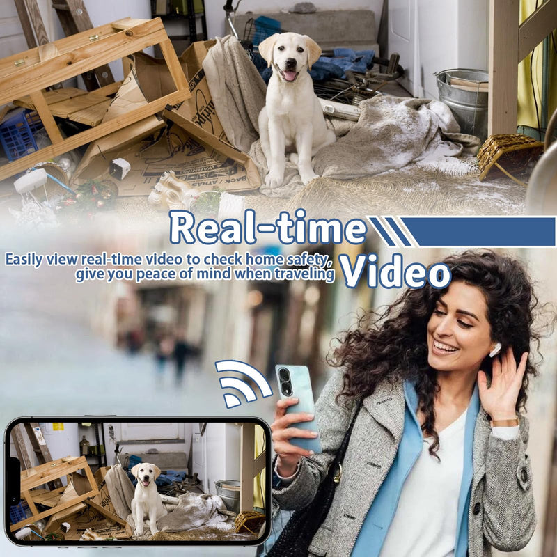 Power Bank Camera, WiFi Smart Indoor Security Camera 1080P HD Wireless Nanny Cam with Motion Detection, Portable Video Recorder for Home, Baby, Pet, No Audio