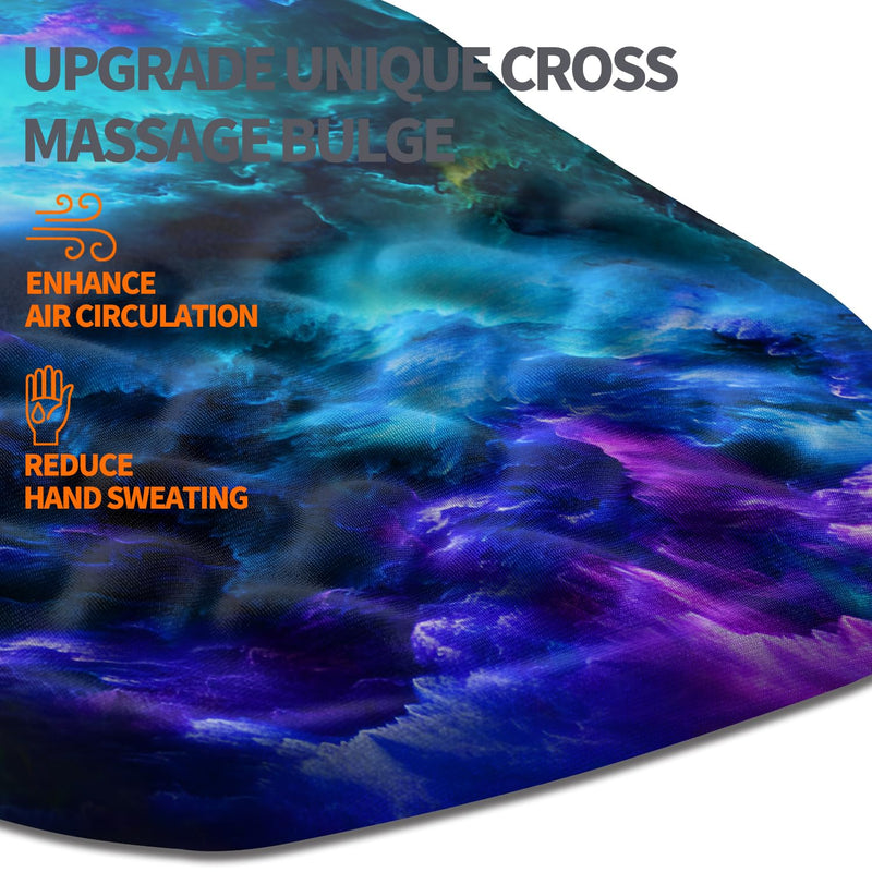 Ergonomic Slope Mouse Pad Wrist Support, Wrist Rest Mousepad for Carpal Tunnel Pain Relief with Massage Bulge and Slow Rebound Memory Foam (12x8 inch, Nebula) AM044-nebula