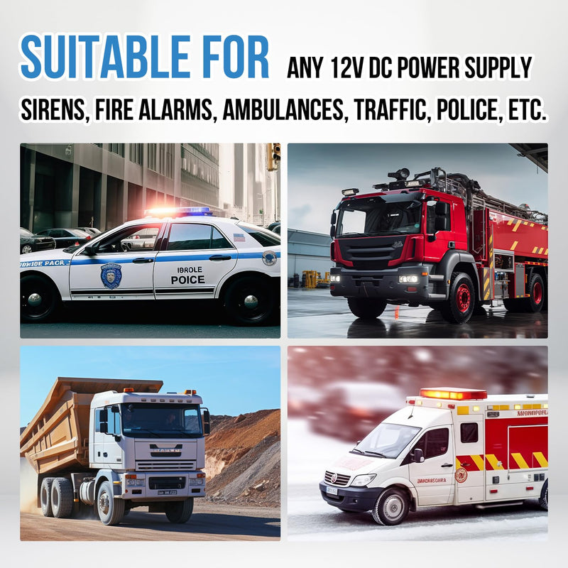 Car Siren Horn 7 Tone with Microphone ,Alarm Horn Siren 12V 100W Emergency Amplifier with Mic PA Speaker System Loud Car Alarm Police Ambulance Fire Hooter Traffic Sound Siren Horn with Mic