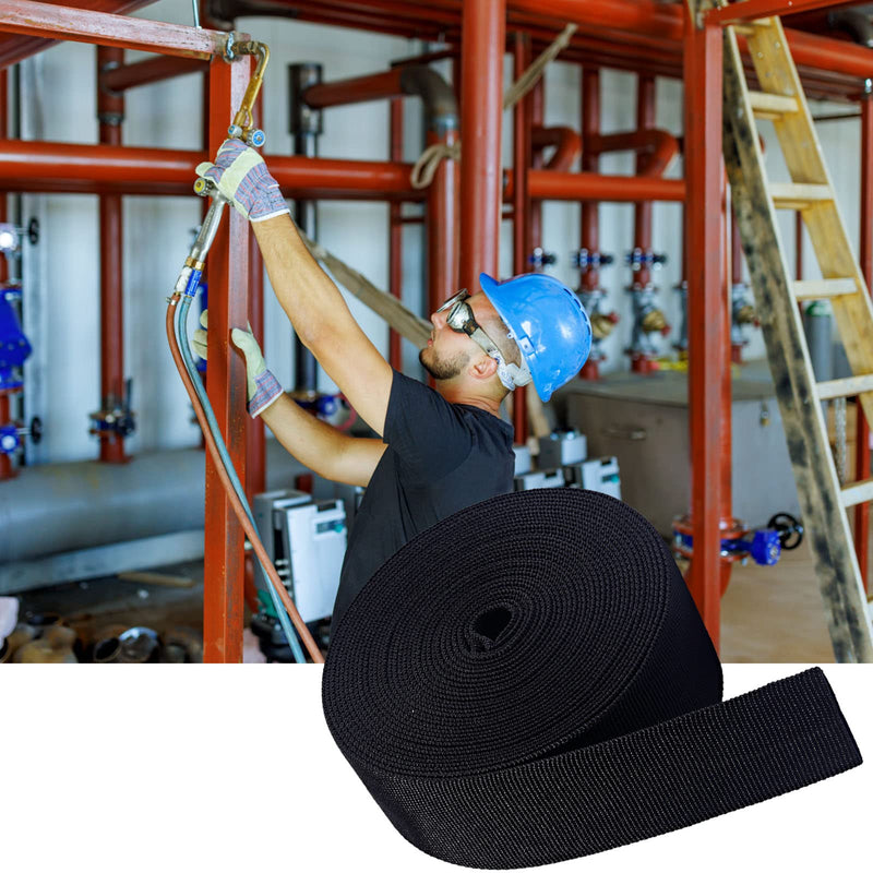 25 FT Nylon Hydraulic Hose Protector Sleeve Sheath Cable Cover Welding Tig Torch Hose Cover for Long-Wearing Abrasion Protection, 2.25" ID, Black 2.25 Inch ID, 25 Feet Long