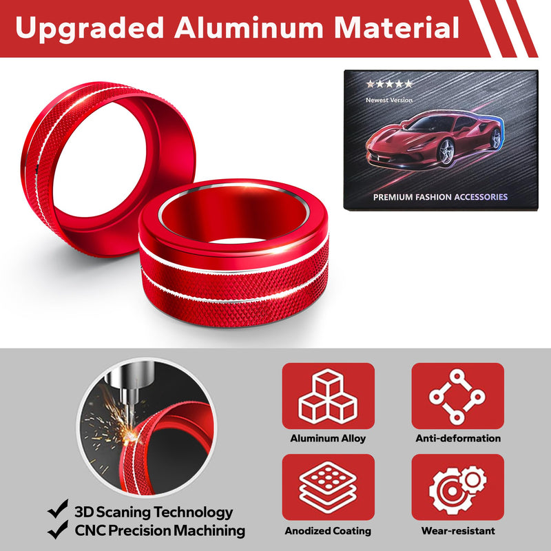 for Honda Civic 2022-2026 Accessories, CRV 2023-2026 & Acura Ingetra 2023-2025 (Fit 9" Screen/ 1 Audio Knob), 11pcs Knob Cover Kit - Hazard Light, Push Start, Audio, AC & Air Vent (Red) Red 9-inch screen