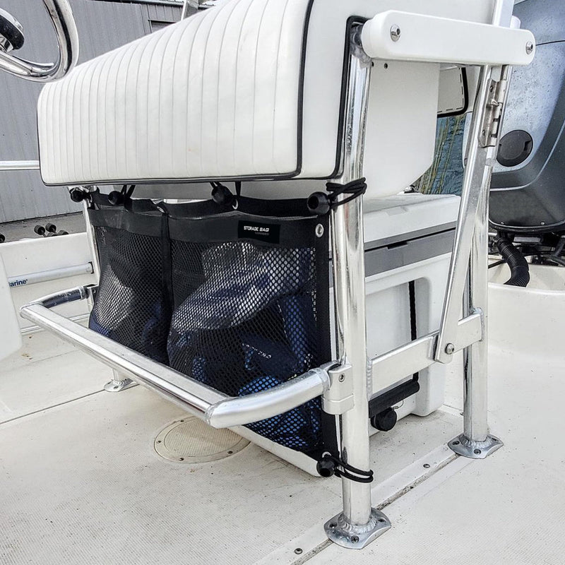 Boat Storage Bag Marine Suspended Storage Comparments Mesh Storage Bag,Boat Seat Organizing Bag,with Elastic Ring 2 Pocket