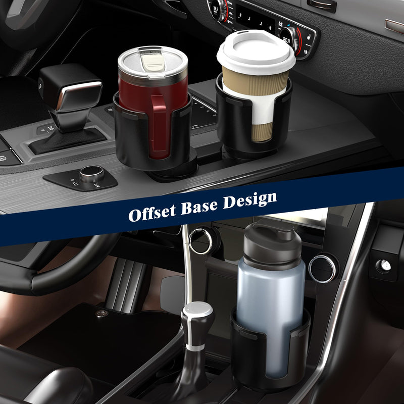 Car Cup Holder Expander, Cup Holder Expander for Car with Stretchable Rubber Base, Large Cup Holder Adapter Compatible with Yeti, Hydro Flask, Nalgene, Stanley, Owala, Bottles in 2.8”-4.13”, 1 Pack