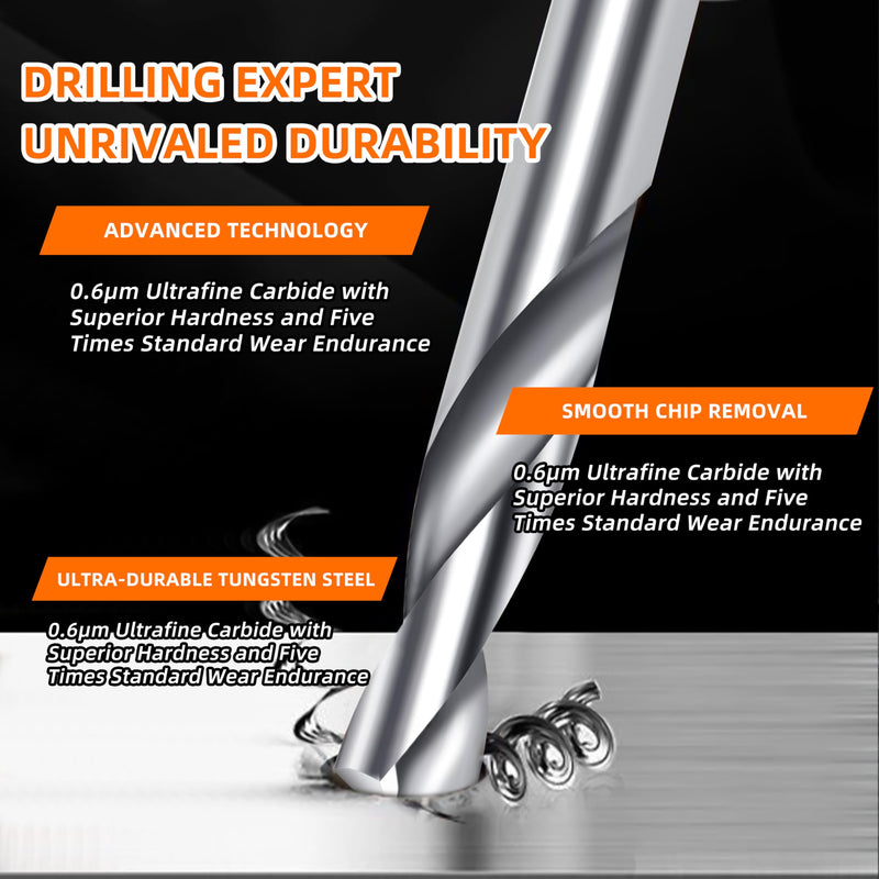 1/4 Carbide Drill Bits, Solid Carbide for Hardened Steel, Tungsten Carbide Drill Bit Set for CNC Machines Ideal for Metal Copper Alloy Cast Iron Stainless(2, 1/4 in) 2