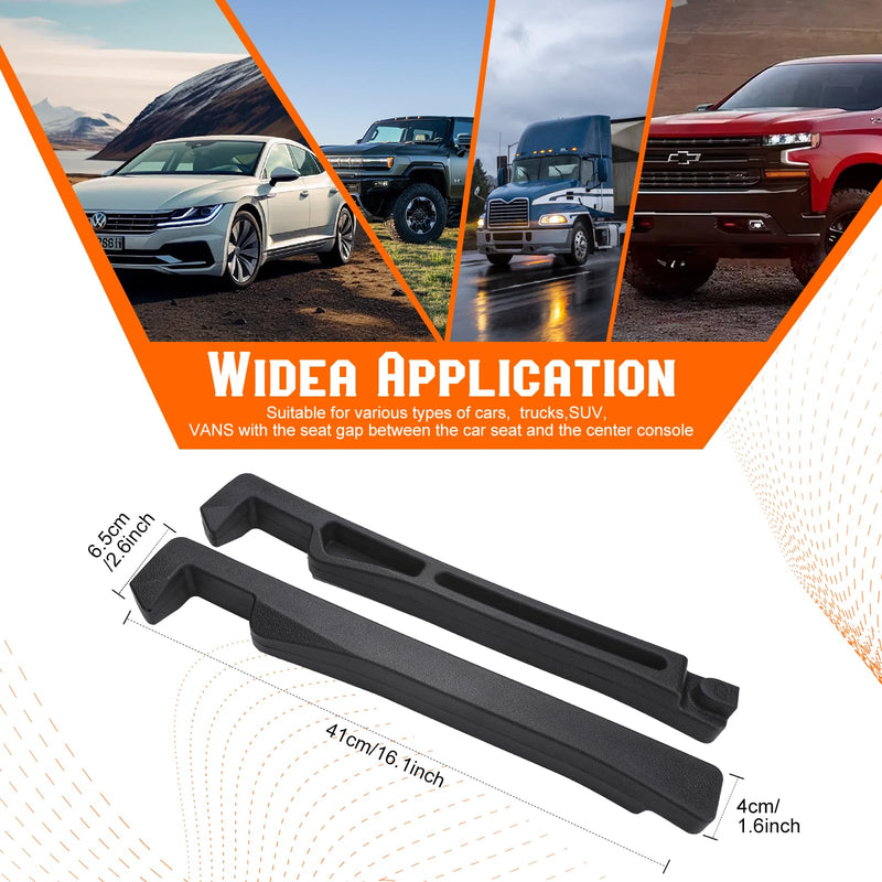 Car Seat Gap Filler - Seat Side Gap Filler with Organizer & Hook Prevent Items from Falling Universal Fit Car SUV Truck, Pack of 2 Black