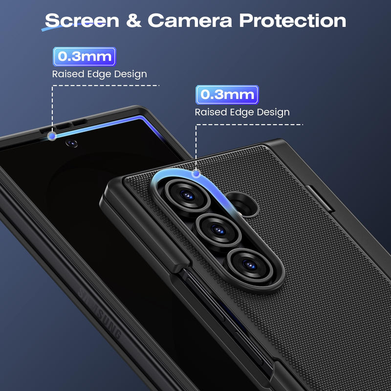 Ruky for Z Fold 8 Ultra Case with Built-in Privacy Screen Protector, Black | Support Wireless Charging, with Hidden Foldable Kickstand, Shockproof Phone Case for Samsung Galaxy Z Fold 8 Ultra, Black