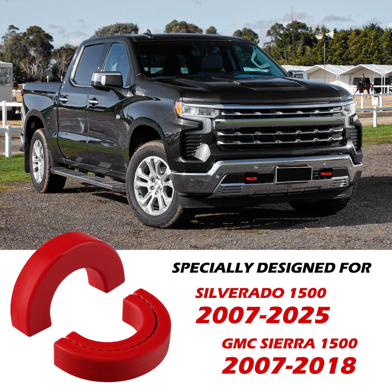 Tow Hook Covers Fit for Chevy Silverado 1500 2007-2025/GMC Sierra 1500 2007-2018, Customized Car Tow Hooks Compatible with Chevrolet Silverado 1500 Accessories 2007-2025 (Red) Red