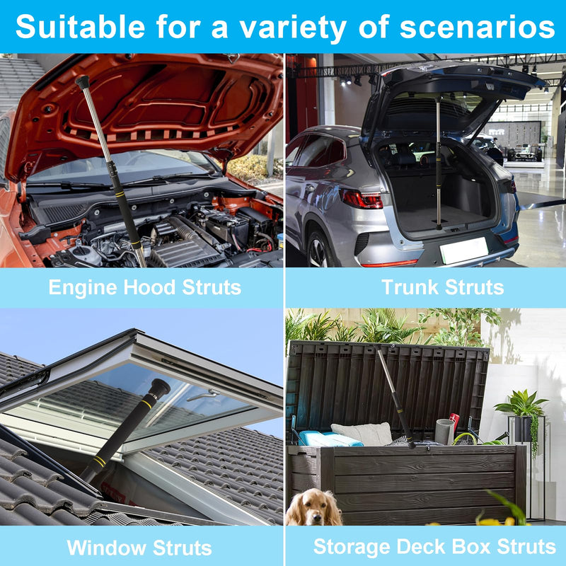 Telescopic Hood Prop Rod, 29 to 40 inches Hood Prop Holder Tool for Car Trunk Universal Engine Support Bar Stainless Steel Material with Comfortable Sponge Handle Telescoping Adjustable