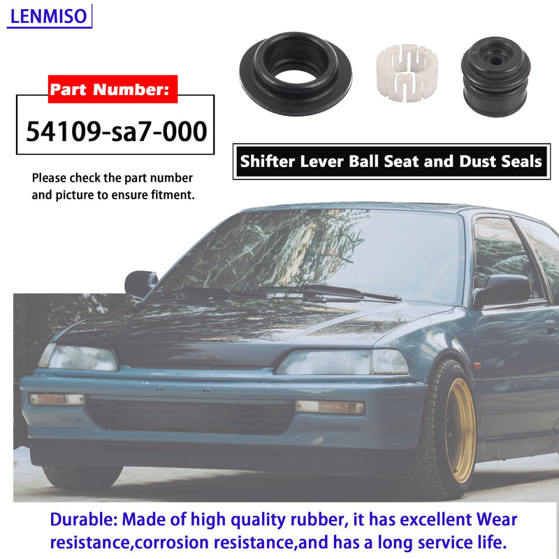Shifter Lever Ball Seat and Dust Seals Compatible with Honda Civic 1988-2000 and Acura Integra 1990-2001 Replace 54110-SH3-003 54109-SA7-000 54115-SH3-000