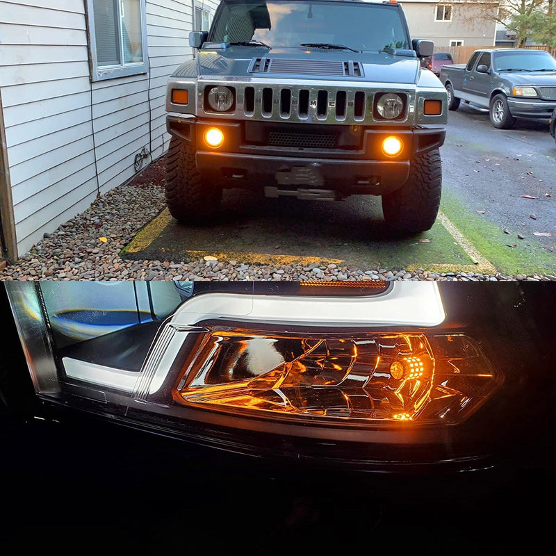 Alla Lighting Newly Upgraded 7440 7443 LED Brake Stop, Tail, Turn Signal Lights Bulbs (Amber Yellow) Amber Yellow