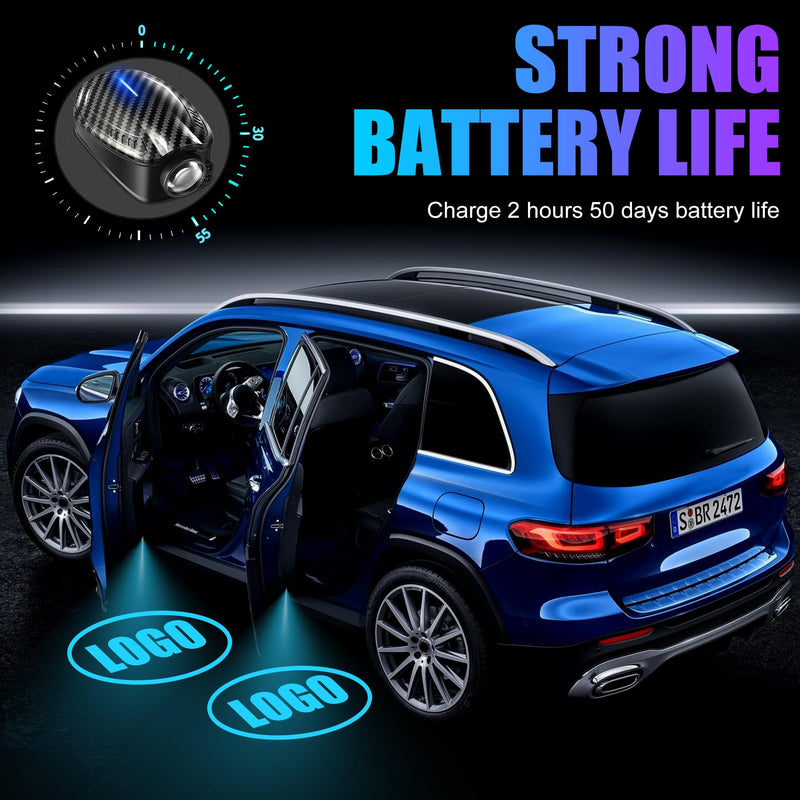 2PCS Car Door Light Projector ， Car Door Projector Rechargeable HD Car Welcome Courtesy Ghost Shadow Lamp Fit for Cars (for DO-D-GE) for DO-D-GE