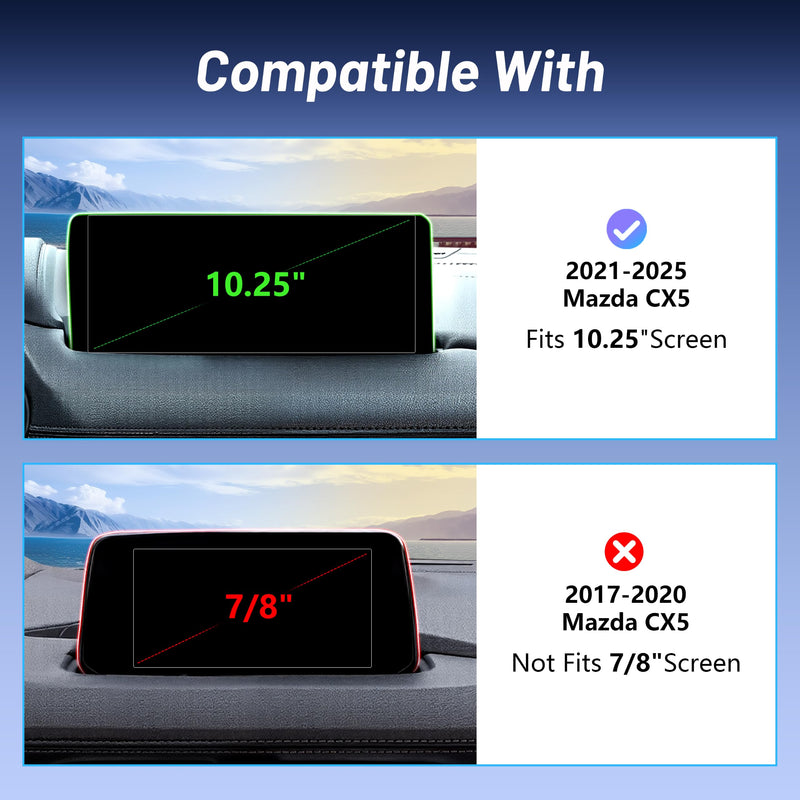 Car Phone Holder for Mazda CX5 (2021-2025, 10.25" Screen Only), MagSafe Car Mount Charger, Magnetic Phone Holder, 15W Wireless Charging, 360° & Hands Free, with Storage Box, CX-5 Interior Accessories Mazda CX5 | 2021-2025
