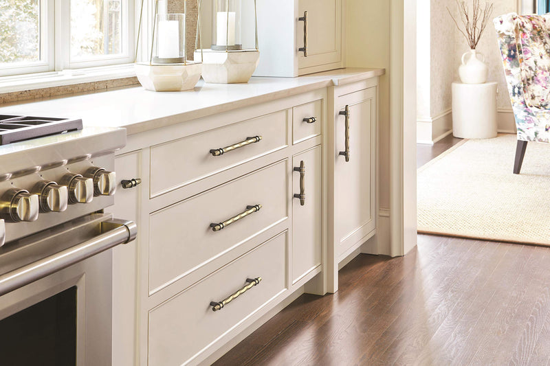 Amerock | Cabinet Pull | Golden Champagne/Black Chrome | 8 inch (203 mm) Center-to-Center | London | 1 Pack | Drawer Pull | Drawer Handle | Cabinet Hardware 8in (203mm) Center-to-Center