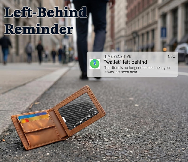 Wallet Tracker Card Compatible with Apple Find My (iOS Only) | Ultra-Slim 0.07 inches, Rechargeable Finder, IP68 Waterproof Tracking Card for Wallets, Luggage, Passport, Purse