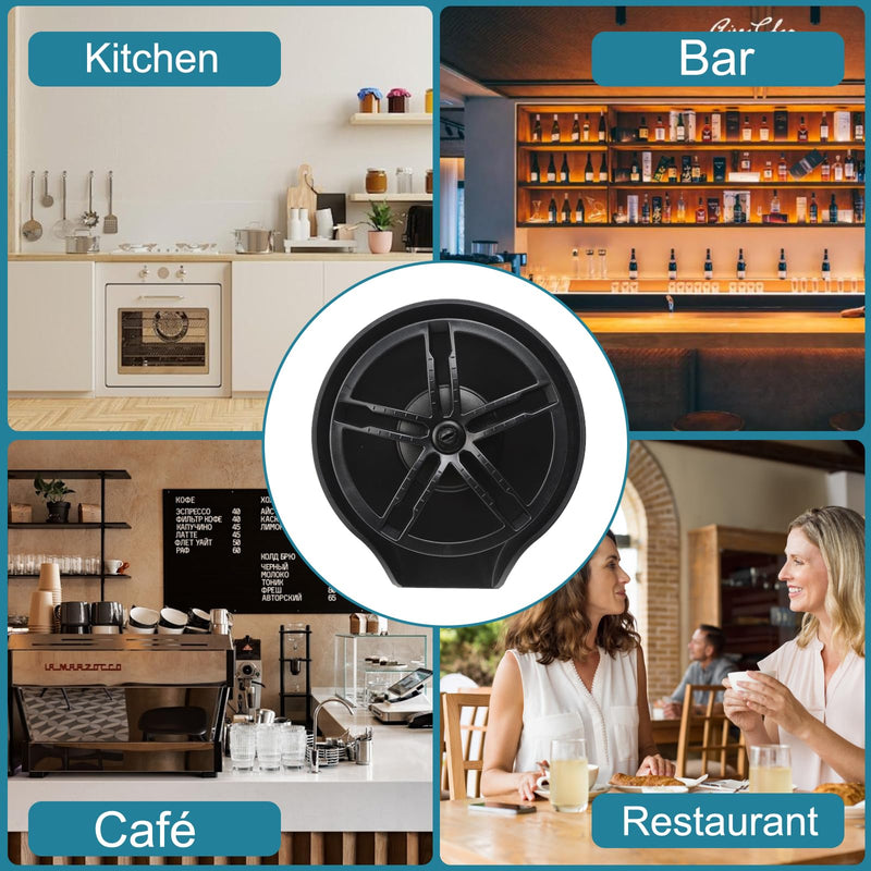 Glass Rinser for Kitchen Sink Glass Rinser with Pull-Out Spray High Pressure 360° Rotating Faucet Glass Rinser Cup Cleaner Bottle Washer for Bar Cafe Sink Black