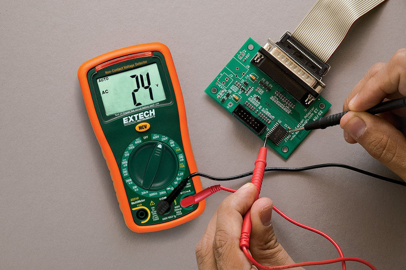 Extech EX310 Mini Digital Multimeter with NCV Detector - 2000-Count Large LCD, 0.5% Basic Accuracy, AC/DC Voltage & Current, Resistance, Diode/Continuity, Compact Manual Ranging Multimeter | AC/DC voltage and current to 10A, resistance, diode, continui...