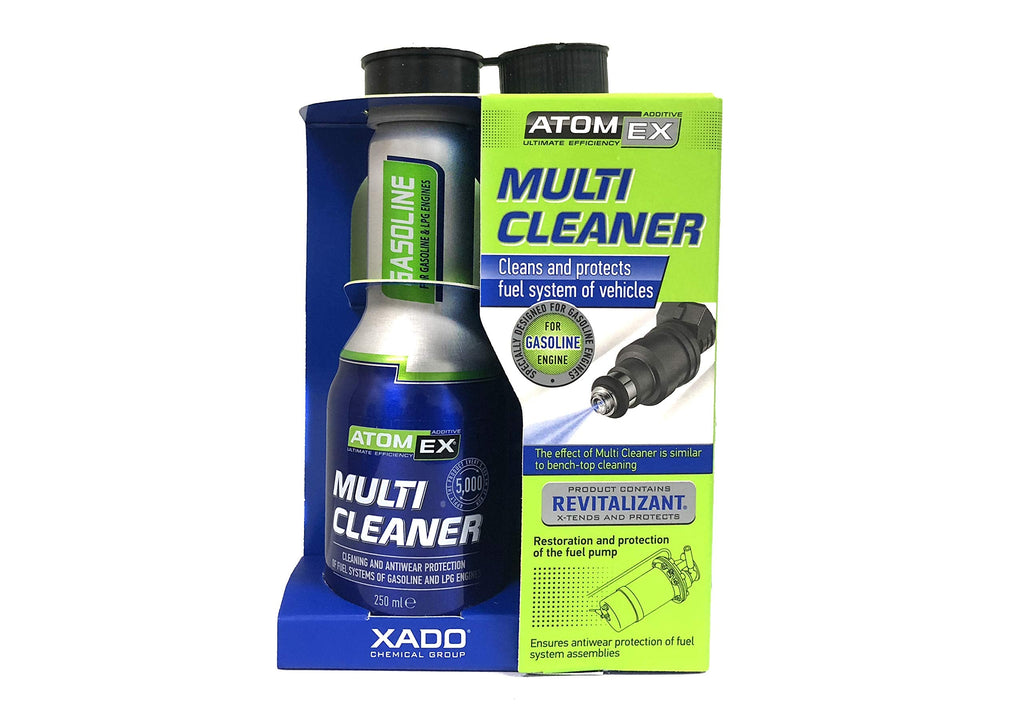 XADO Atomex Multi Cleaner - Fuel System Cleaner for Gasoline Engines - Fuel Injector Cleaner Additive Treats 10-15 gal of Gasoline - Cleans Injector Nozzles, Inlet Valve and Combustion Chamber (250ml)