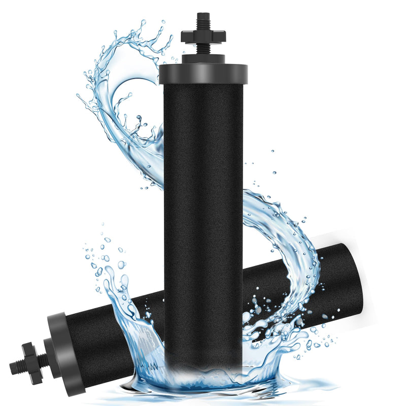 NSF/ANSI 42&372 Certified Water Filter，Gravity Water Filter Replacement for Berkey® BB9-2® Black Purification Elements and Berkey® Gravity Filter System, 2 Pack Count of 2