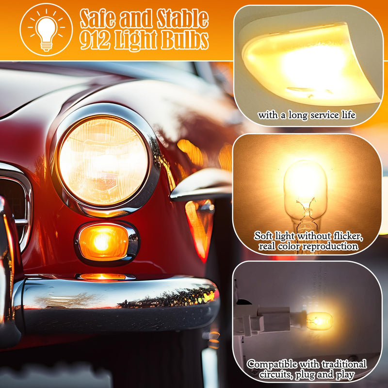 15 Pcs 912 Bulbs Compatible with 54766, 912 Auto/RV/Marine Replacement Interior Light Bulb, License Plate Side Marker Automotive Interior Dashboard Dome Light Replacement,12V and 8.9 W