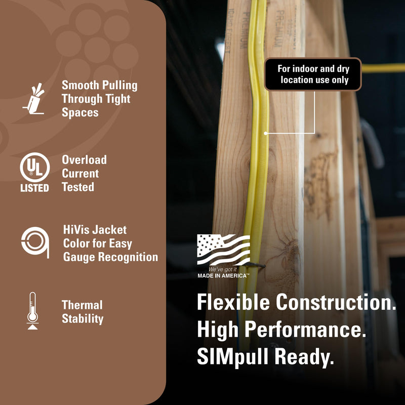 Southwire Romex SIMpull™ 25 ft. 12/2 Solid CU NM-B W/G Wire, 28828221