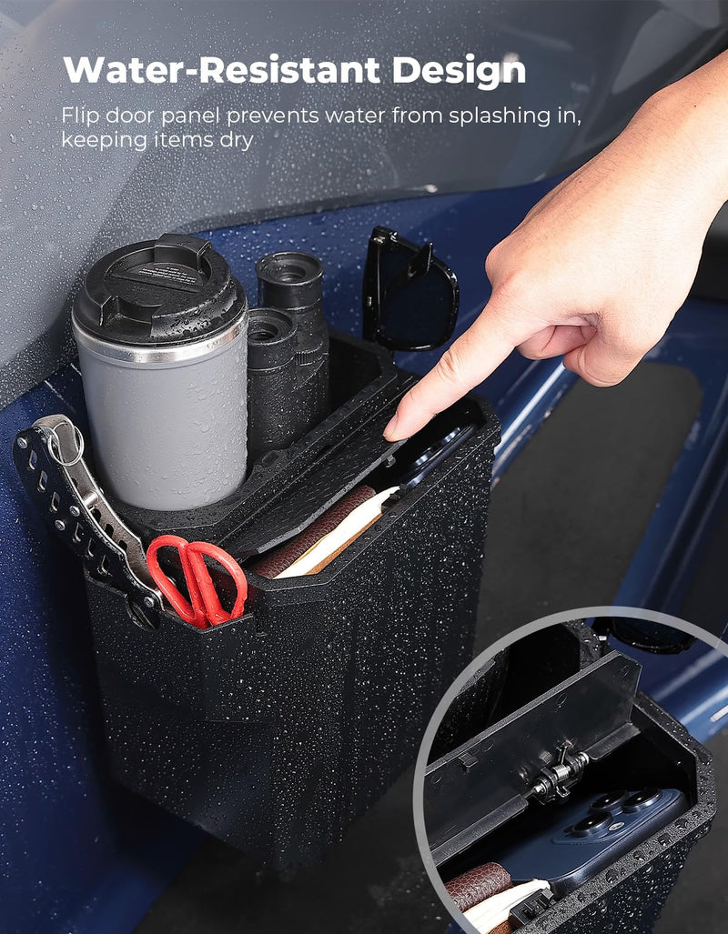 KEMIMOTO Boat Caddy Organizer with Cup Holder, Openable Box Cover and Bottom Storage Box for Bass Boats Kayaks