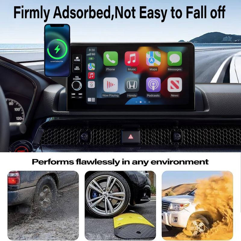 Car Phone Holder for Honda CR-V 2023 2024 2025 / HR-V 2023-2025 Accessories, Apply to 7/9 Inch Touch Screen,15W Fast Magnetic Charger Screen Fixed Clip Cell Phone Mount Hands-Free fit for 2023-2025 CRV/HRV with 7/9 In Screen