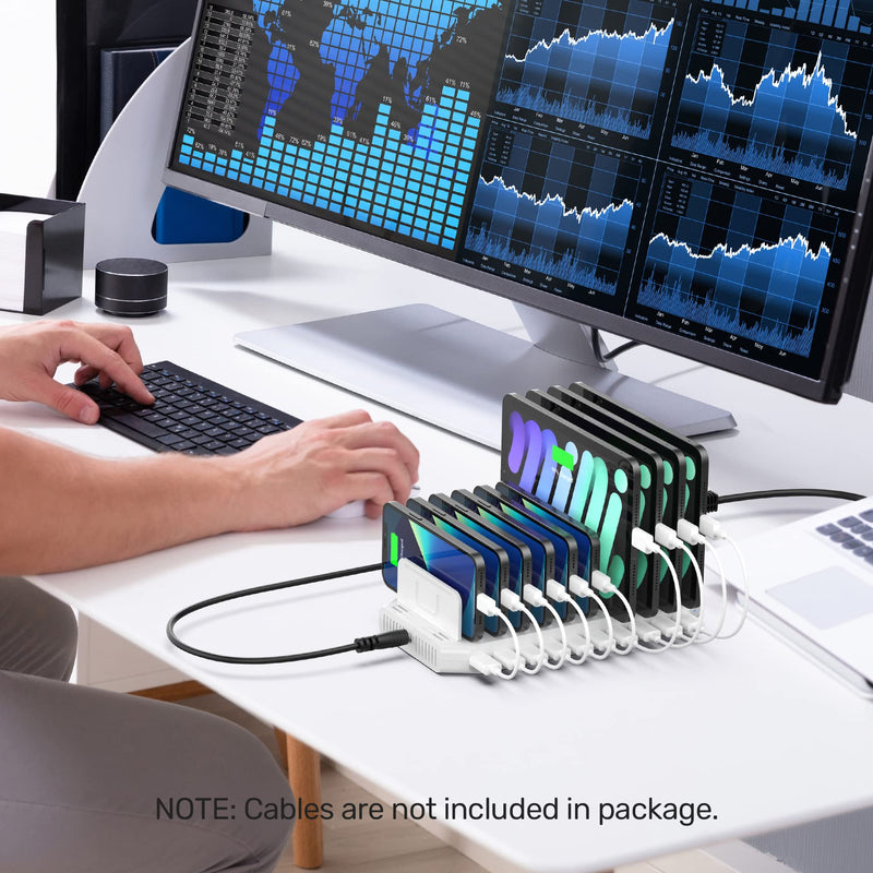 [Bundle] Unitek 96W 10-Port Charging Dock with 2 Quick Charge 3.0 and 11 Detachable Dividers